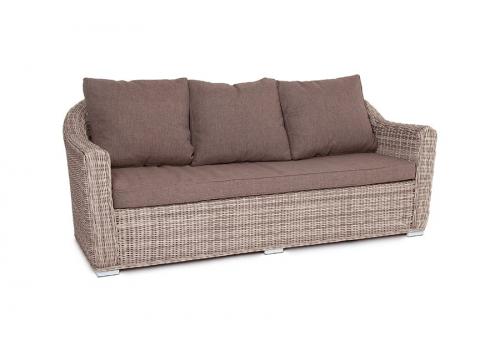  "Фабриция" диван из искусственного ротанга трехместный, цвет серый, фото 3 
