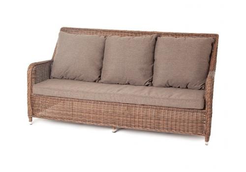  "Гляссе" диван трехместный из искусственного ротанга, цвет коричневый, фото 1 
