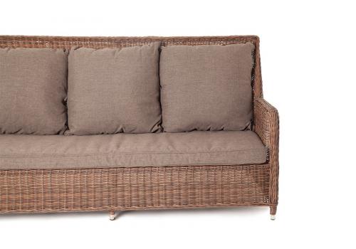 "Гляссе" диван трехместный из искусственного ротанга, цвет коричневый, фото 3 