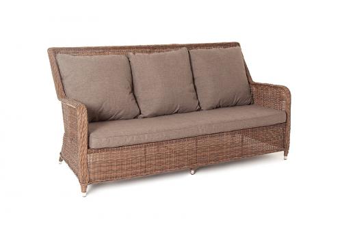  "Гляссе" диван трехместный из искусственного ротанга, цвет коричневый, фото 4 