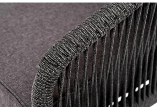  "Канны" кресло плетеное из роупа, каркас алюминий темно-серый (RAL7024) шагрень, роуп темно-серый круглый, ткань Savana grafit, фото 6 