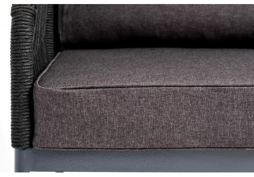  "Канны" кресло плетеное из роупа, каркас алюминий темно-серый (RAL7024) шагрень, роуп темно-серый круглый, ткань Savana grafit, фото 7 
