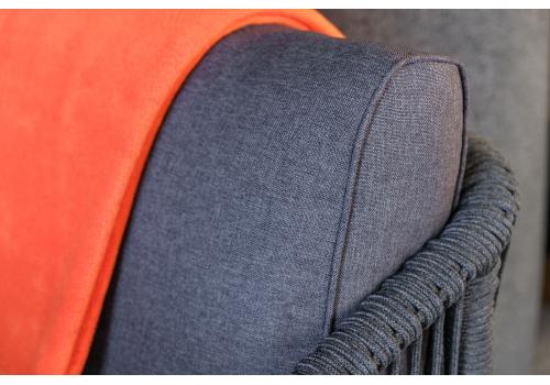  "Канны" кресло плетеное из роупа, каркас алюминий темно-серый (RAL7024) шагрень, роуп темно-серый круглый, ткань Savana grafit, фото 18 