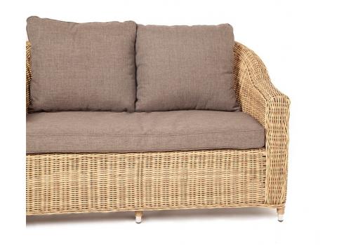  "Кон Панна" диван из искусственного ротанга двухместный, цвет соломенный, фото 4 