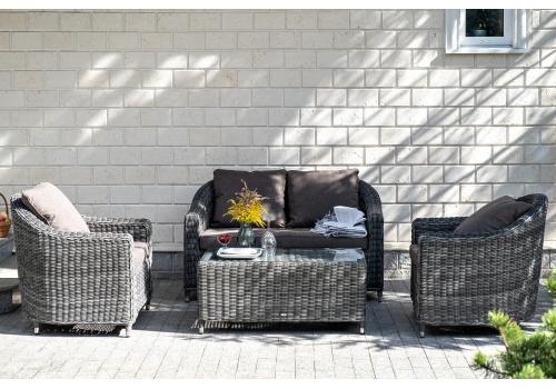  "Кон Панна" диван из искусственного ротанга двухместный, цвет графит, фото 4 