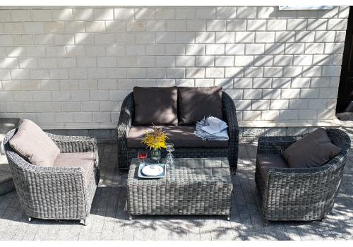  "Кон Панна" диван из искусственного ротанга двухместный, цвет графит, фото 7 