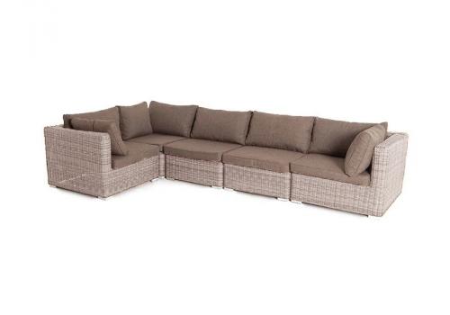  "Лунго" трансформирующийся диван из искусственного ротанга, цвет бежевый, фото 1 