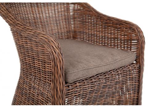  "Равенна" плетеное кресло из искусственного ротанга, цвет коричневый с серой подушкой, фото 5 