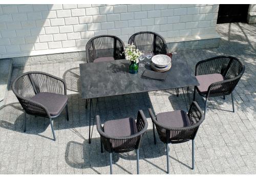  "Руссо" обеденный стол из HPL 150х80см, цвет "черный мрамор", фото 4 