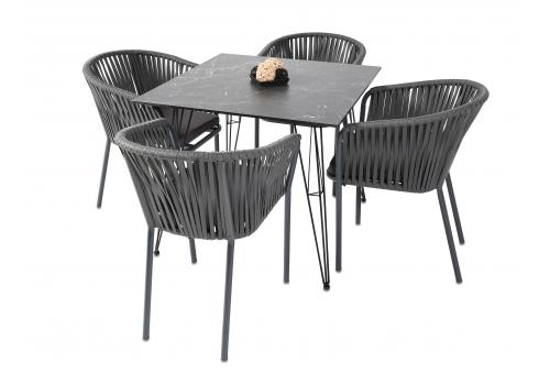  "Руссо" обеденный стол из HPL квадратный 90х90см, цвет "черный мрамор", фото 2 