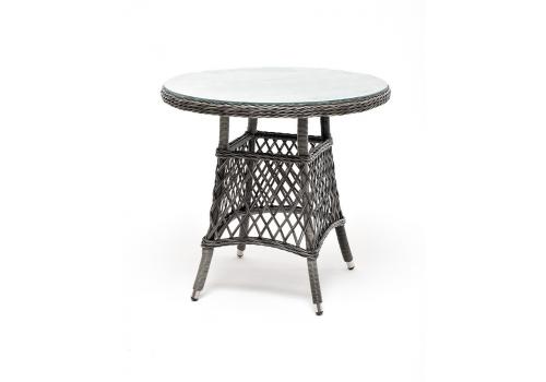  "Эспрессо" плетеный круглый стол, диаметр 80 см, цвет графит, фото 1 