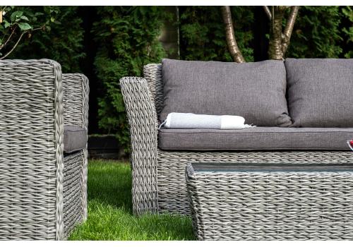  "Капучино" диван из искусственного ротанга (гиацинт) двухместный, цвет серый, фото 7 