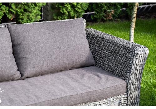  "Капучино" диван из искусственного ротанга (гиацинт) двухместный, цвет серый, фото 9 