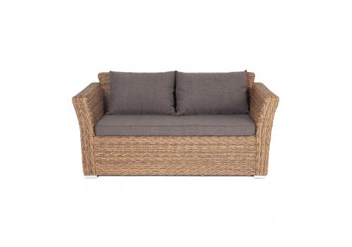  "Капучино" диван из искусственного ротанга (гиацинт) двухместный, цвет соломенный, фото 2 