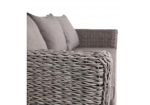  "Капучино" диван из искусственного ротанга (гиацинт) трехместный, цвет серый, фото 3 