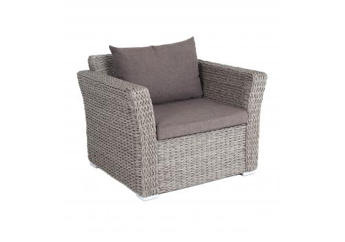  "Капучино" кресло из искусственного ротанга (гиацинт), цвет серый, фото 3 