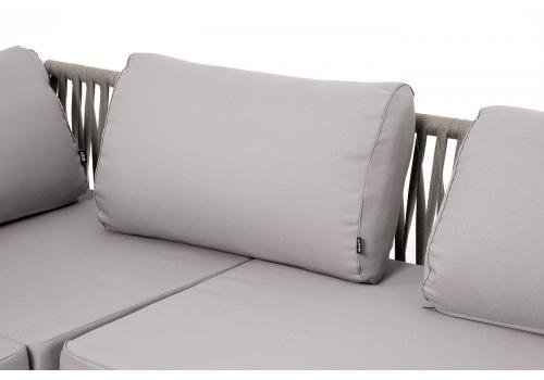  "Касабланка" диван модульный плетеный из роупа, каркас алюминий, роуп бежевый 20мм, ткань Neo ash, фото 13 