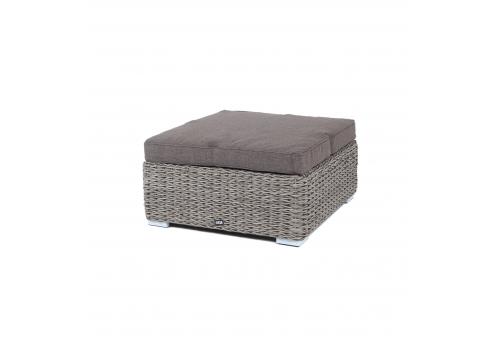  "Лунго" плетеная оттоманка с подушкой (гиацинт), цвет серый, фото 1 