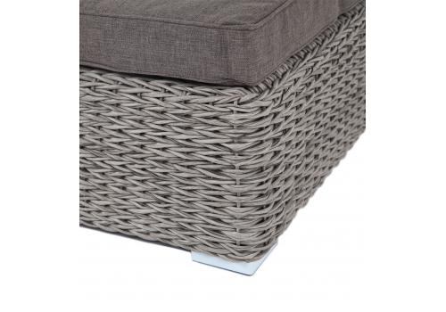 "Лунго" плетеная оттоманка с подушкой (гиацинт), цвет серый, фото 3 