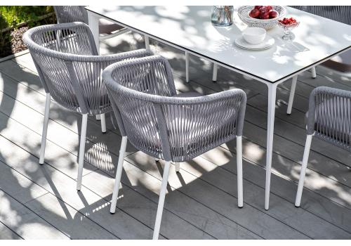  "Малага" обеденный стол из HPL 140х80см, цвет молочный, каркас белый, фото 11 