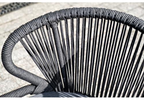  "Милан" стул плетеный из роупа, каркас алюминий темно-серый (RAL7024) шагрень, роуп темно-серый круглый, ткань темно-серая, фото 19 