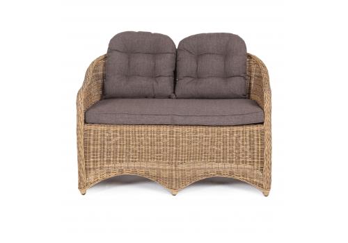  "Равенна" диван двухместный плетенный из ротанга, цвет соломенный, фото 3 