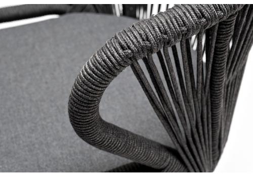  "Венето" обеденная группа на 6 персон со стульями "Милан", каркас темно-серый, роуп темно-серый, фото 7 