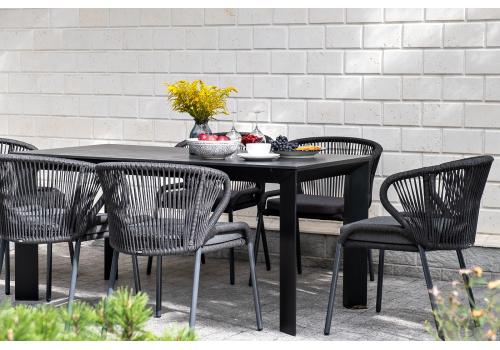  "Венето" обеденная группа на 6 персон со стульями "Милан", каркас темно-серый, роуп темно-серый, фото 14 