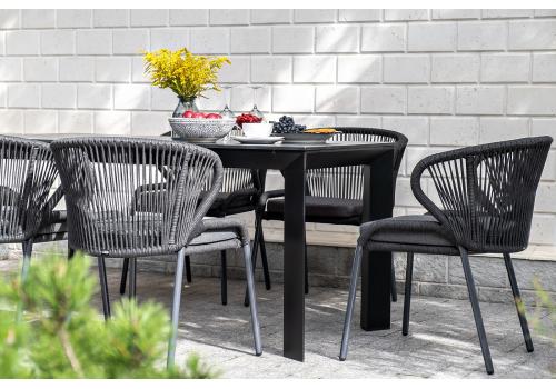  "Венето" обеденная группа на 6 персон со стульями "Милан", каркас темно-серый, роуп темно-серый, фото 15 