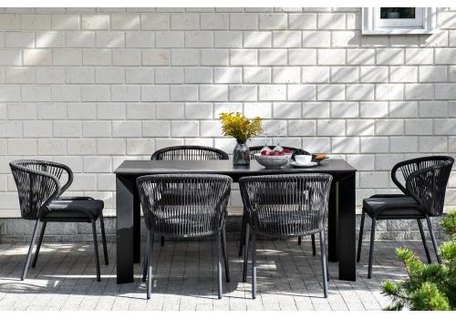  "Венето" обеденный стол из HPL 160х80см, цвет "серый гранит", каркас черный, фото 4 