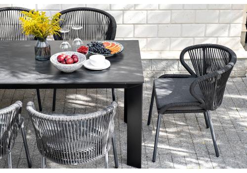  "Венето" обеденный стол из HPL 160х80см, цвет "серый гранит", каркас черный, фото 6 