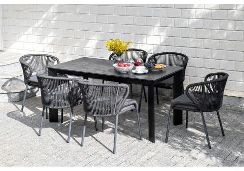  "Венето" обеденный стол из HPL 160х80см, цвет "серый гранит", каркас черный, фото 9 