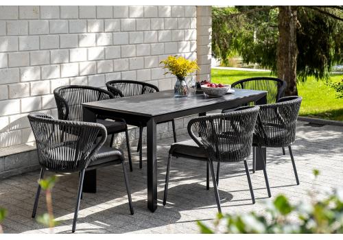  "Венето" обеденный стол из HPL 160х80см, цвет "серый гранит", каркас черный, фото 13 