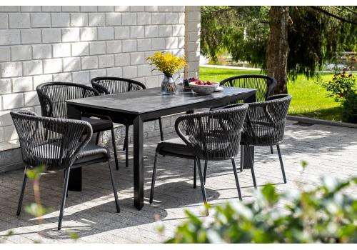  "Венето" обеденный стол из HPL 160х80см, цвет "серый гранит", каркас черный, фото 14 