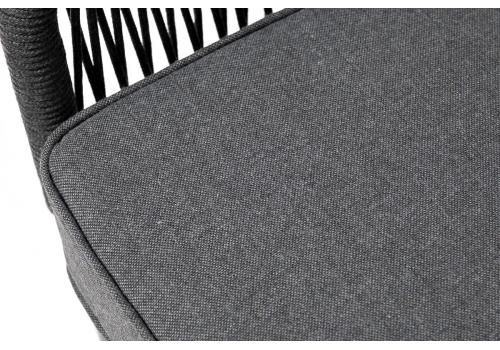  "Канны" правый модуль плетеный из роупа, каркас алюминий темно-серый (RAL7024) шагрень, роуп темно-серый круглый, ткань темно-серая, фото 8 
