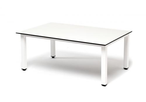  "Канны" журнальный столик из HPL 95х60, H40, каркас белый, цвет столешницы "молочный", фото 1 