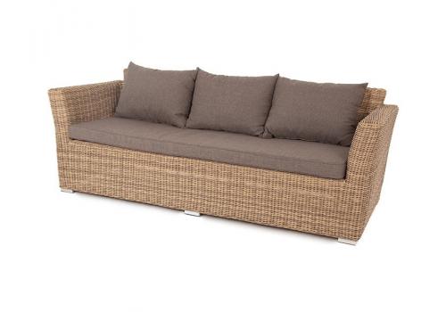 "Капучино" диван из искусственного ротанга трехместный, цвет соломенный, фото 1 