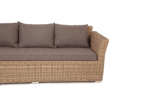  "Капучино" диван из искусственного ротанга трехместный, цвет соломенный, фото 4 