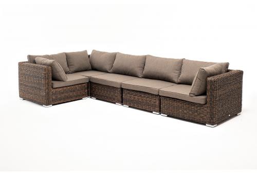  "Лунго" трансформирующийся диван из искусственного ротанга (гиацинт), цвет коричневый, фото 1 