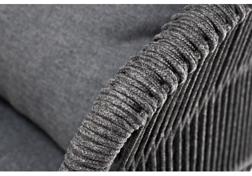  "Милан" лаунж-зона 5-местная плетеная из роупа (веревки), каркас алюминиевый серый, роуп темно-серый, фото 6 