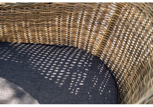  "Равенна" плетеное кресло из искусственного ротанга, цвет соломенный с серой подушкой, фото 32 