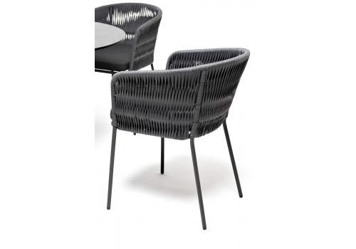  "Диего" обеденная группа на 4 персоны со стульями "Бордо" плетения колос, столешница "серый гранит", фото 4 