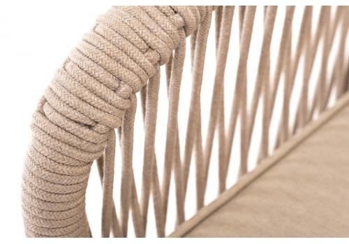  "Канны" кресло плетеное из роупа, основание дуб, роуп бежевый круглый, ткань бежевая, фото 7 