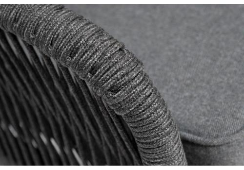 "Канны" диван модульный плетеный из роупа, каркас алюминий темно-серый (RAL7024), роуп темно-серый круглый, ткань темно-серая, фото 9 