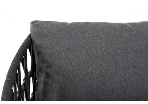  "Диего" диван 2-местный плетеный из роупа, каркас алюминий темно-серый (RAL7024), роуп темно-серый круглый, ткань темно-серая, фото 7 