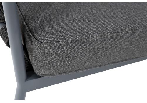  "Диего" диван 2-местный плетеный из роупа, каркас алюминий темно-серый (RAL7024), роуп темно-серый круглый, ткань темно-серая, фото 8 