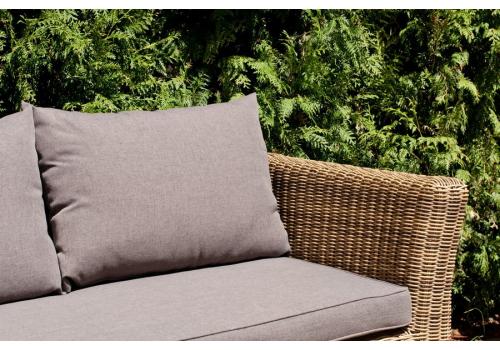  "Капучино" диван из искусственного ротанга трехместный, цвет соломенный, фото 16 