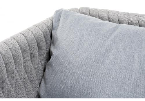  "Монако" диван 2-местный плетеный из роупа, каркас алюминий светло-серый, роуп светло-серый, ткань светло-серая, фото 7 