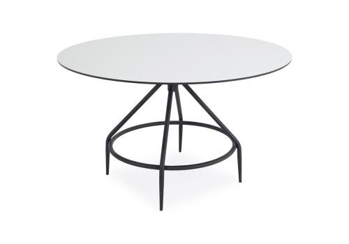  "Ницца" обеденный стол из HPL круглый Ø100см, цвет "молочный", фото 1 