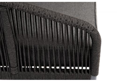  "Канны" кресло плетеное из роупа, каркас алюминий темно-серый (RAL7024) шагрень, роуп темно-серый круглый, ткань темно-серая, фото 5 